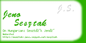 jeno sesztak business card